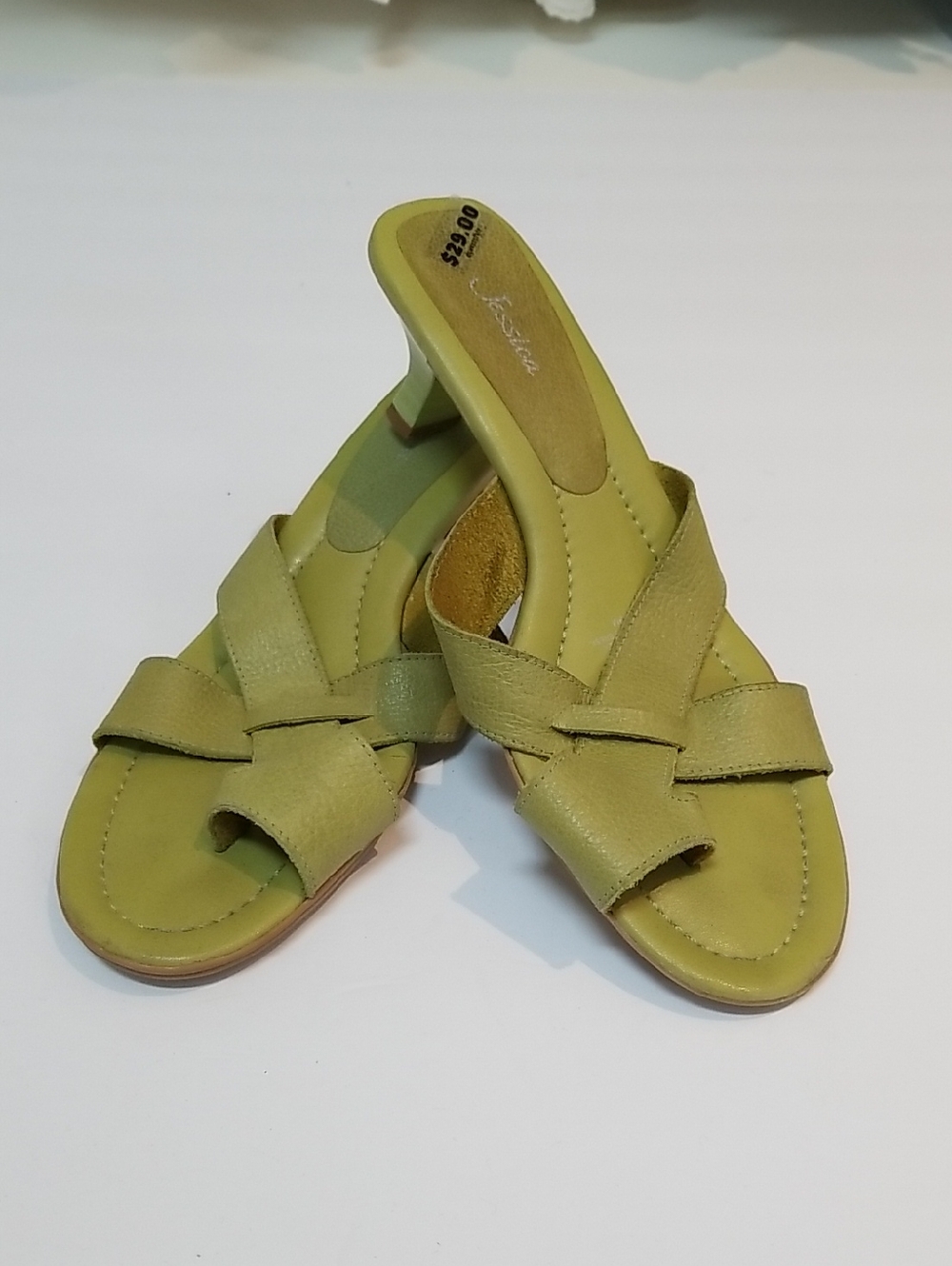 Women's Lime Green Slide Sandals by (Unknown Brand)